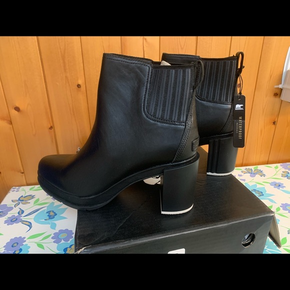 New Sorel Black Margo Chelsea leather boot, size10 - Picture 4 of 4
